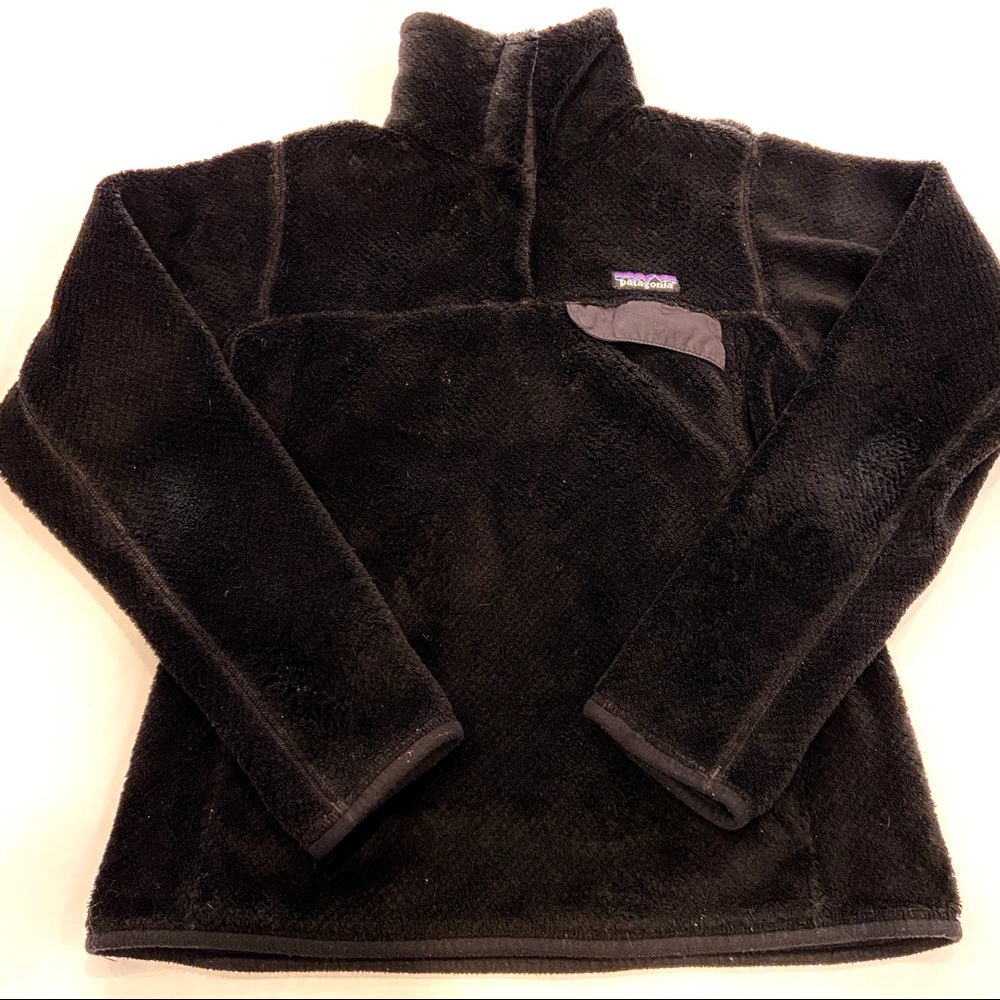 Patagonia black re-tool snap-T fleece pullover